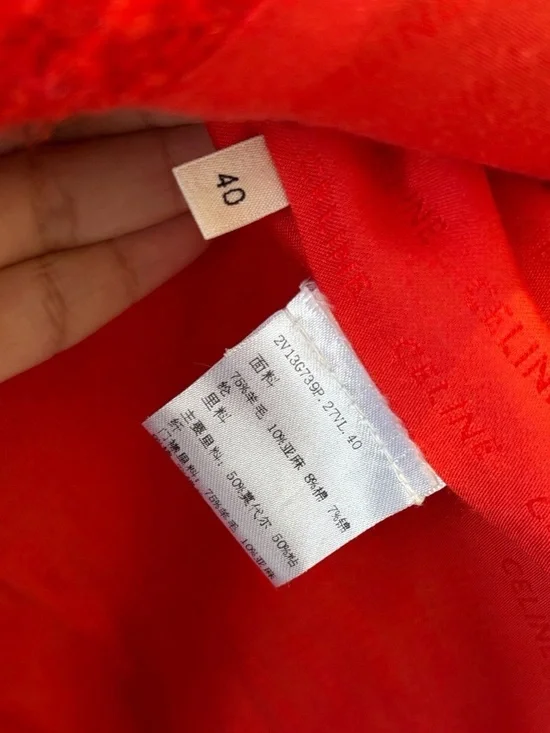 Authentic Celine Red Tweed Gold-Button Jacket - Picture 6 of 7